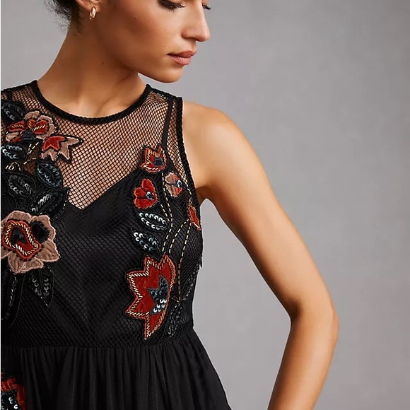 Not So Serious By Pallavi Mohan Midnight Garden Maxi Dress  Slip Is Missing 4p - Picture 3 of 5